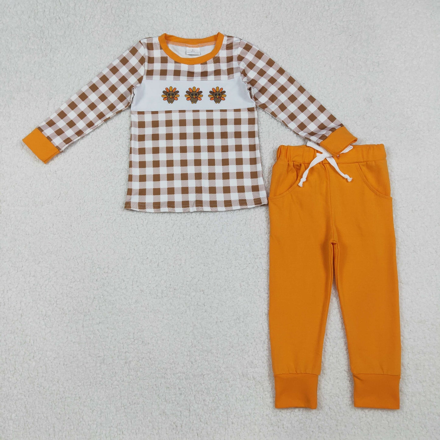 BLP1186 Kids Boys Thankgiving Turkey Jogger  Outfit