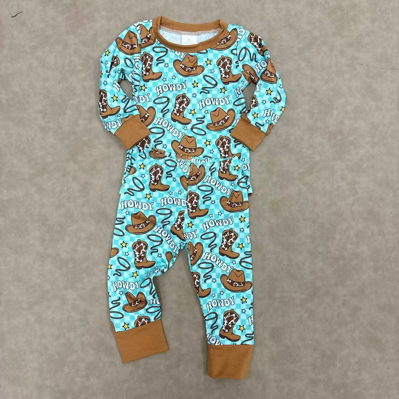 Kids Boys Howdy long sleeve pajama set