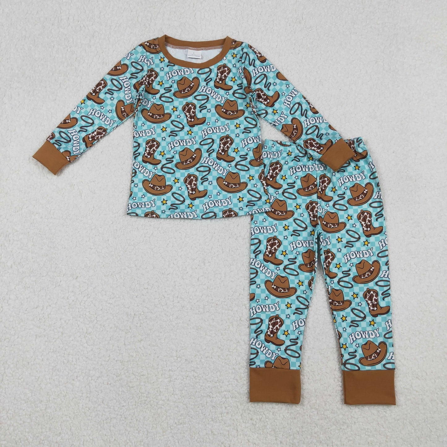 SIbling Girls Boys Western Howdy Pajama Set and Zipper Romper