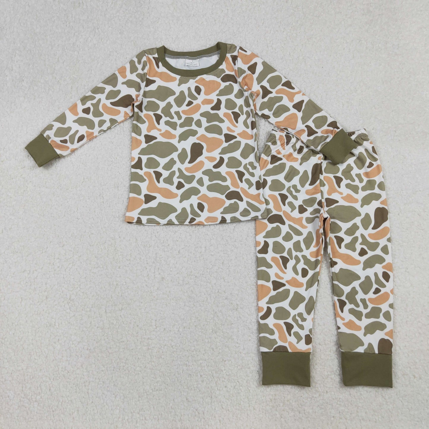 Sibling Baby Boys Green Camo Pajama Outift/Top