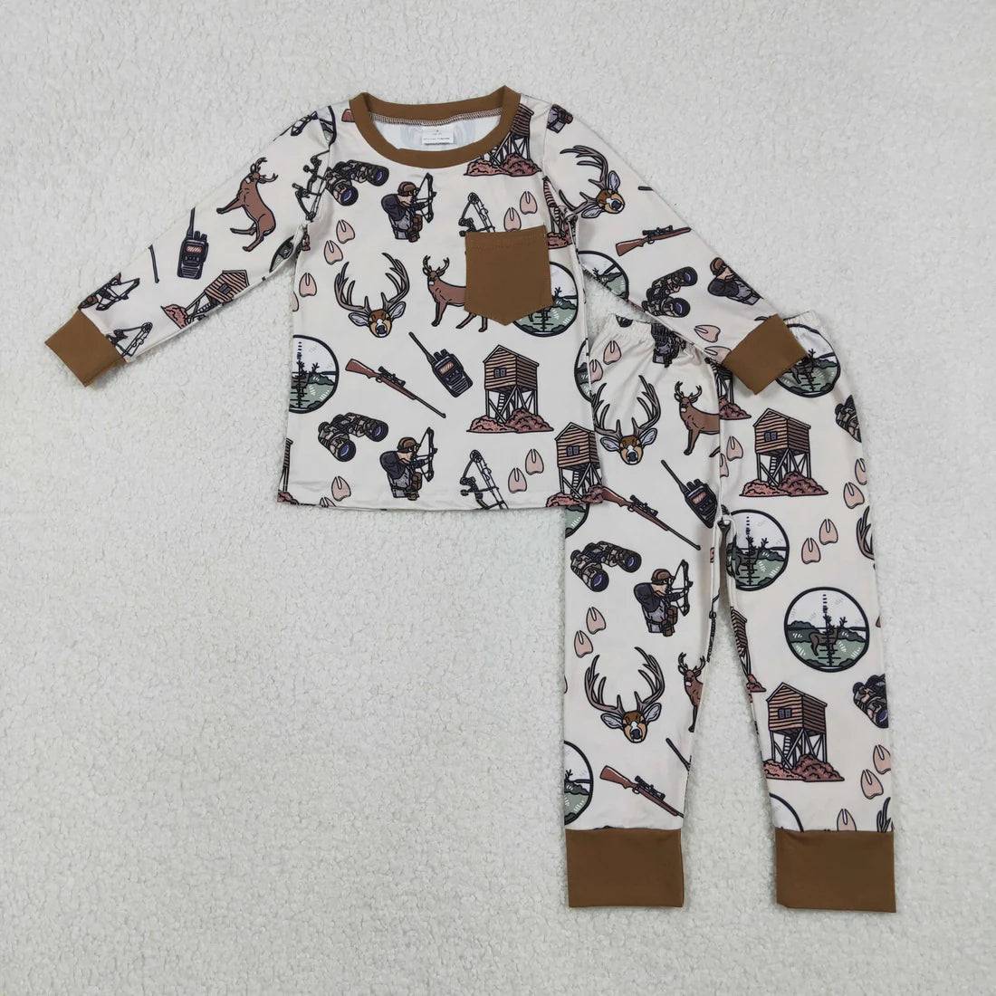 Sibling Baby Boys Hunting  Camo Duck Deet Long Sleeve Pajama Set