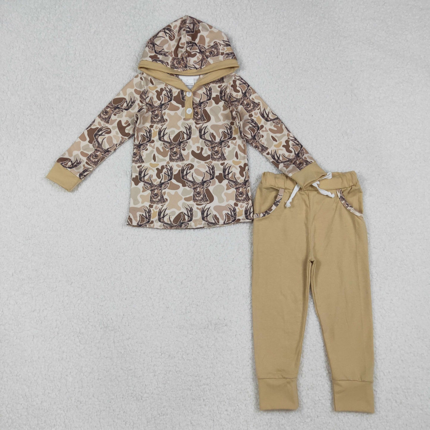 Sibling Baby Boys Hunting Camo Deer Hoodie Set/Pullover Top /Romper Long Sleeve