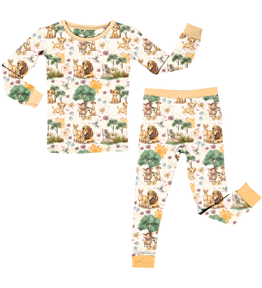 BLP1401 Baby Boys Cartoon Lion Long Sleeve Pajama Set Preorder