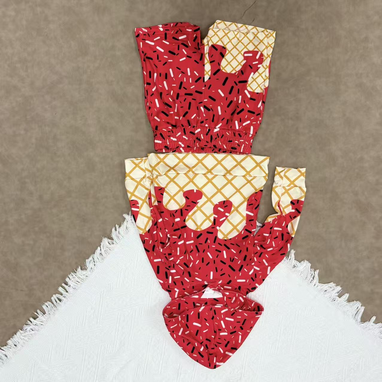 Sibling Baby Boys Camo Ice Cream Drip Hoodie Top With Shorts Outfit