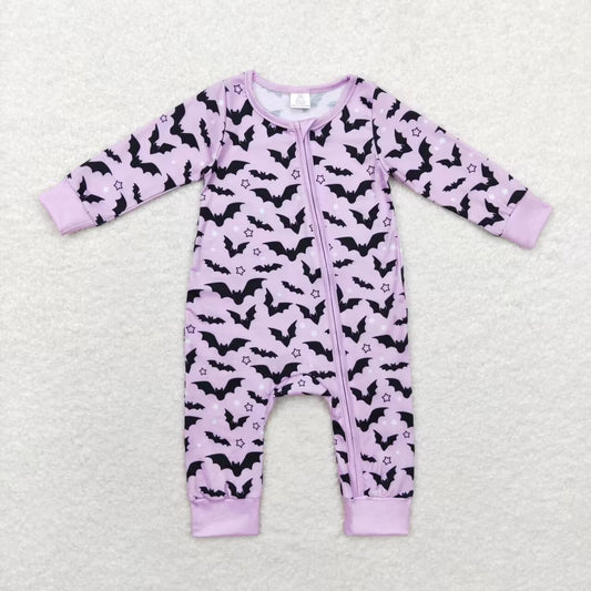 Newborn Baby Girls Bat Purple Bamboo Romper