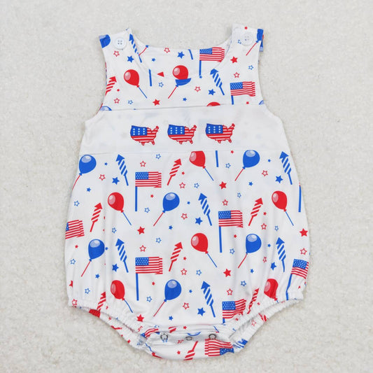 Newborn Baby Boys July 4th Bubble Romper