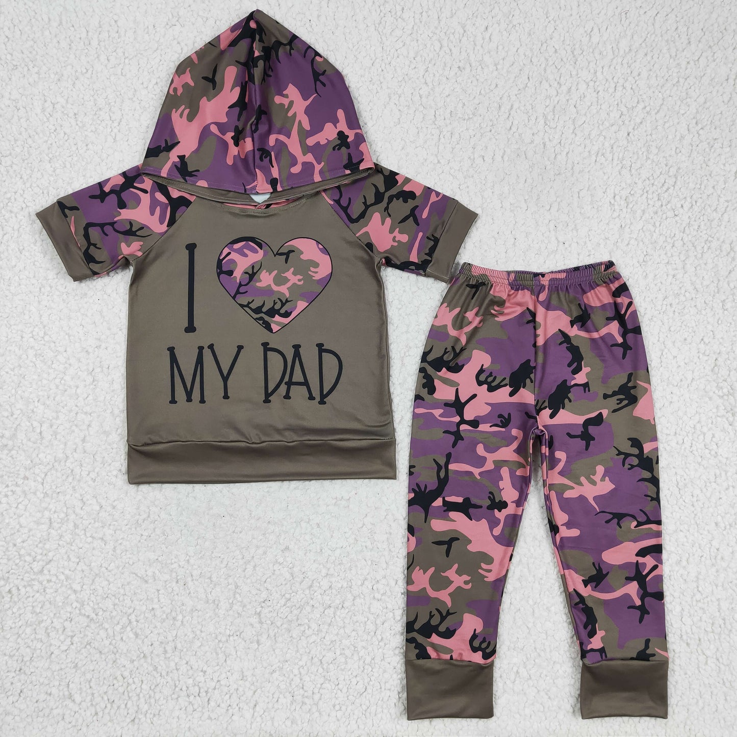 BSPO0037 I Love My Dad Baby Boys Camo Hoodie Outfit