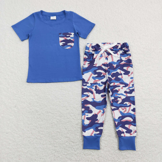 Baby Boys Baseball Blue Camo Pants Outfit