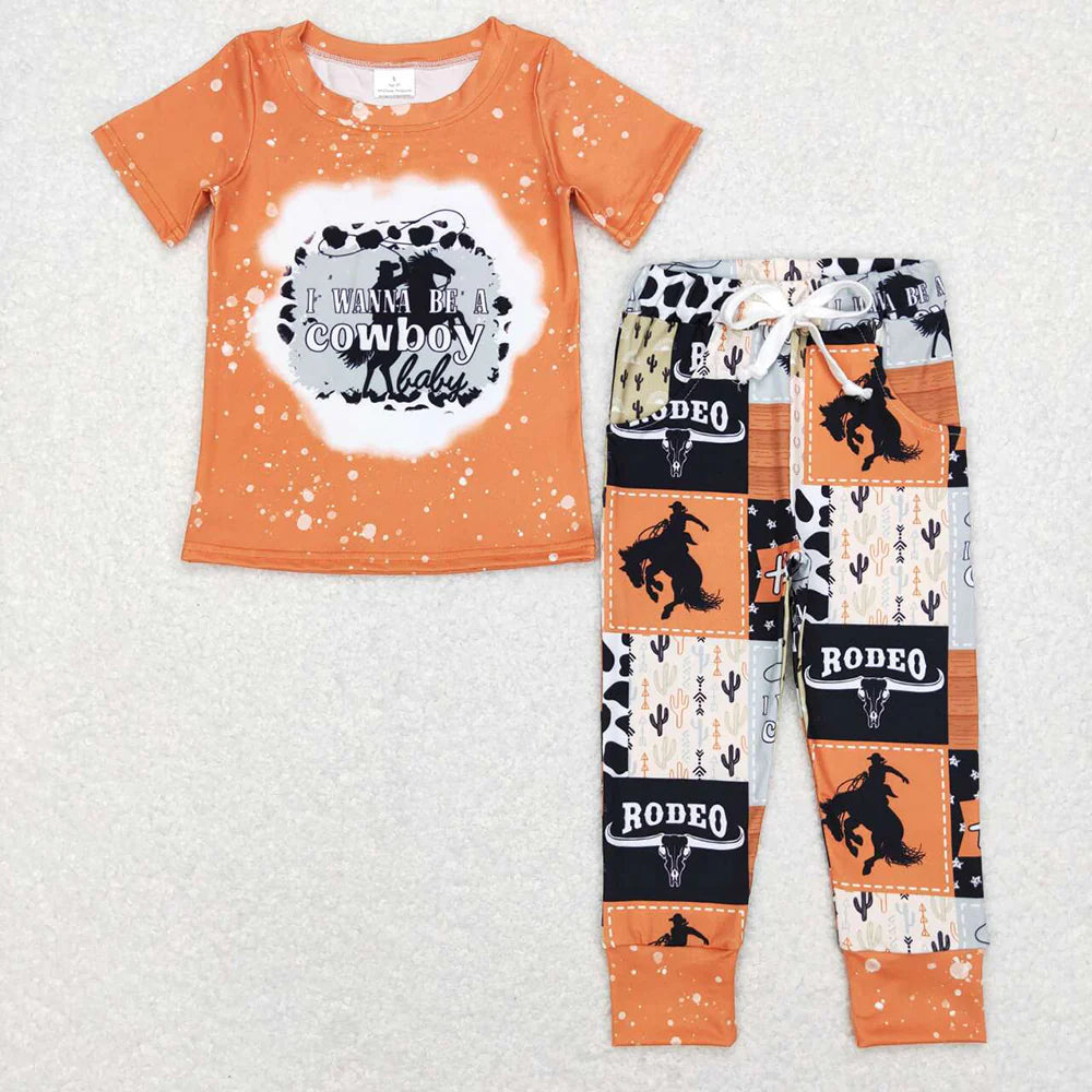 Sibling Baby Boys Western Shirt Jogger Pants Outfits Sets