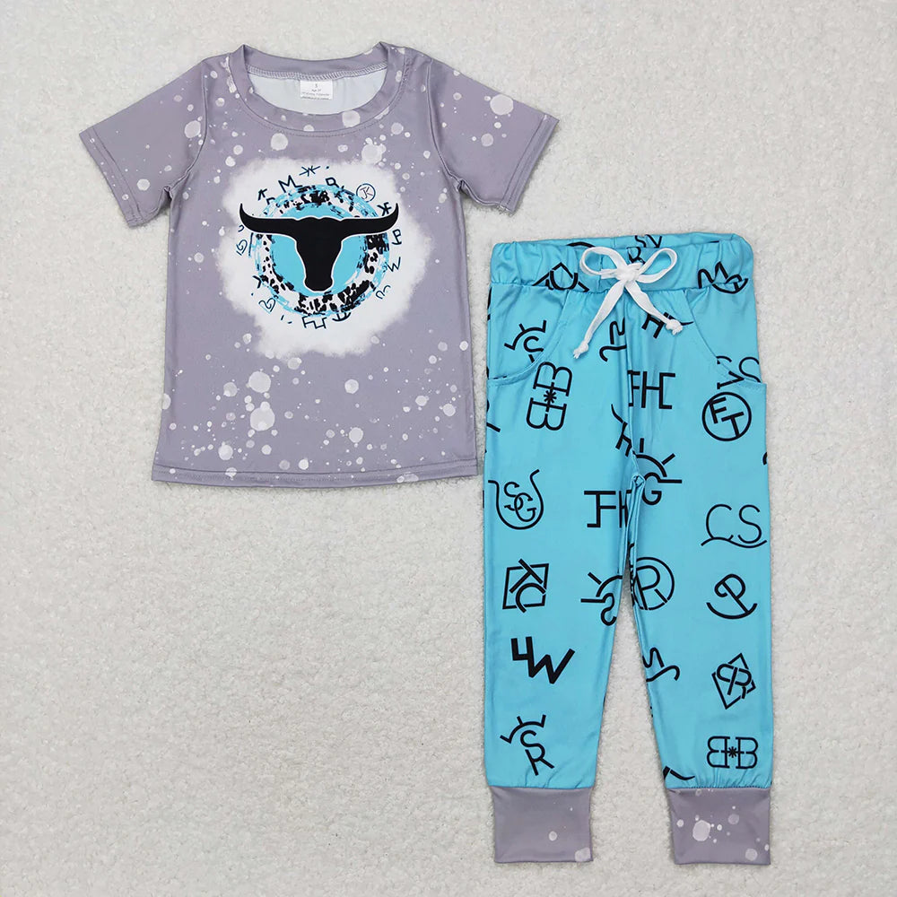 Sibling Baby Boys Western Shirt Jogger Pants Outfits Sets