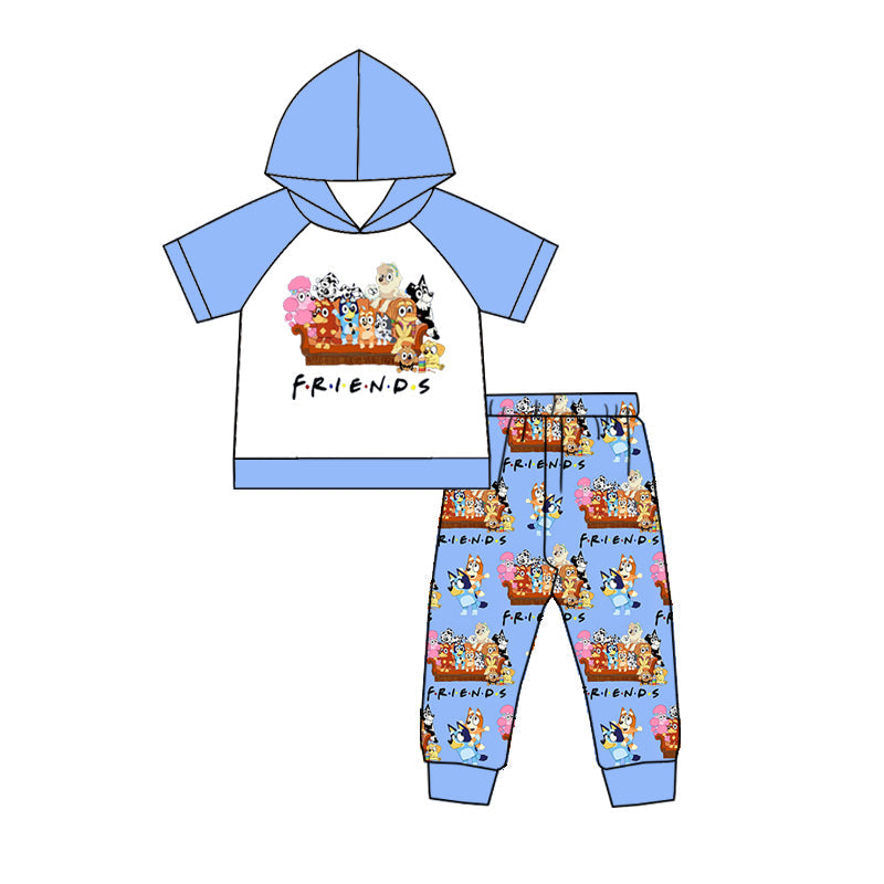 Preorder BSPO0302 Cartoon Dog Friend Hoodie Top Pants Outfit