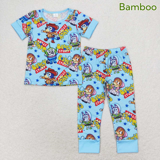 Baby Boys Cartoon Dog Toys Bamboo Pajama Set