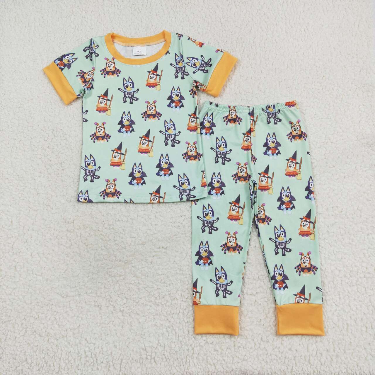 Sibling Baby Girls and Boys Halloween Cartoon Dog Pajama Set