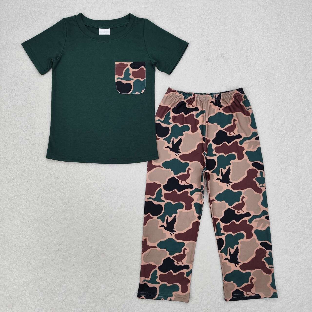 Baby Boys Brother Green Top Camo Pants and Romper