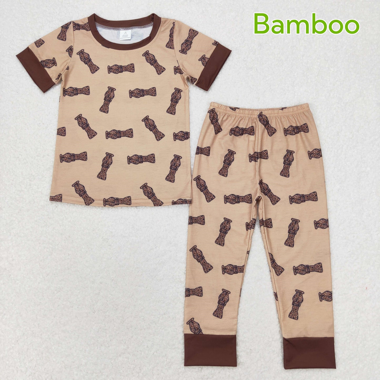 Baby Boys Sibling  Camo Duck Bawl Bamboo Pajama Set and Romper