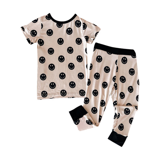 Baby Boys Happy Face Short Sleeve Pajama Set Pre-order