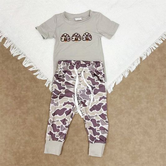 Little Turkey Hunter Boys Camo Jogger Outfit