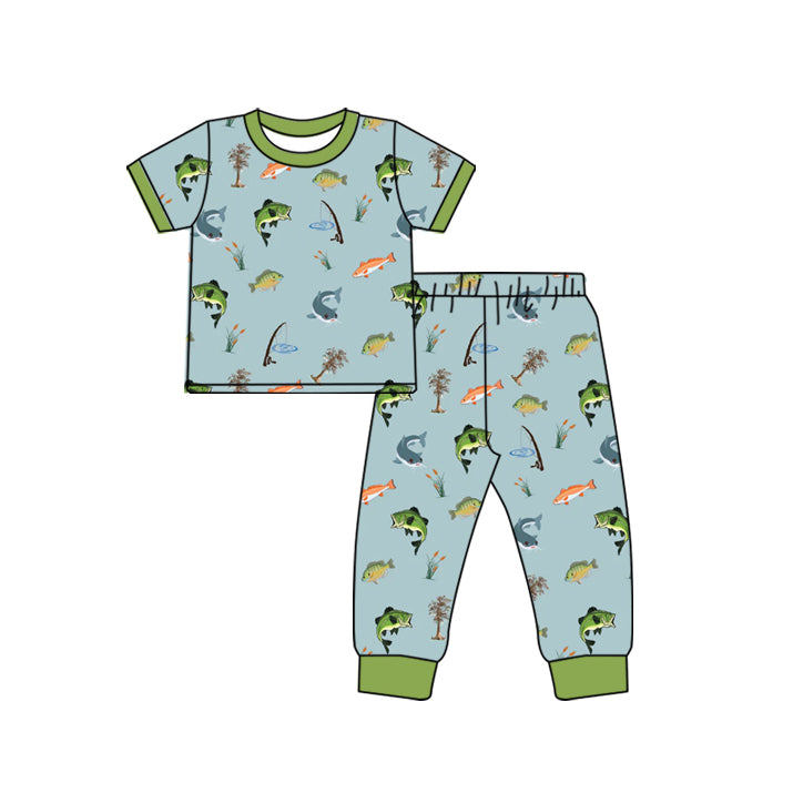 Toddler Baby Brother Fishing Pajama and Romper Preorder