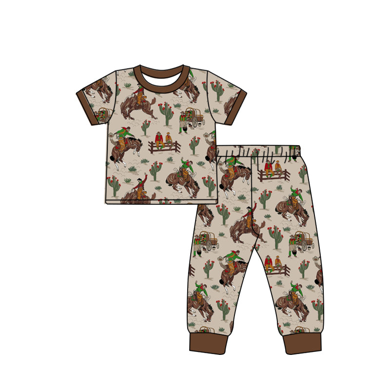 Toddler Boys Rodeo Short Sleeve Pajama Set Preorder