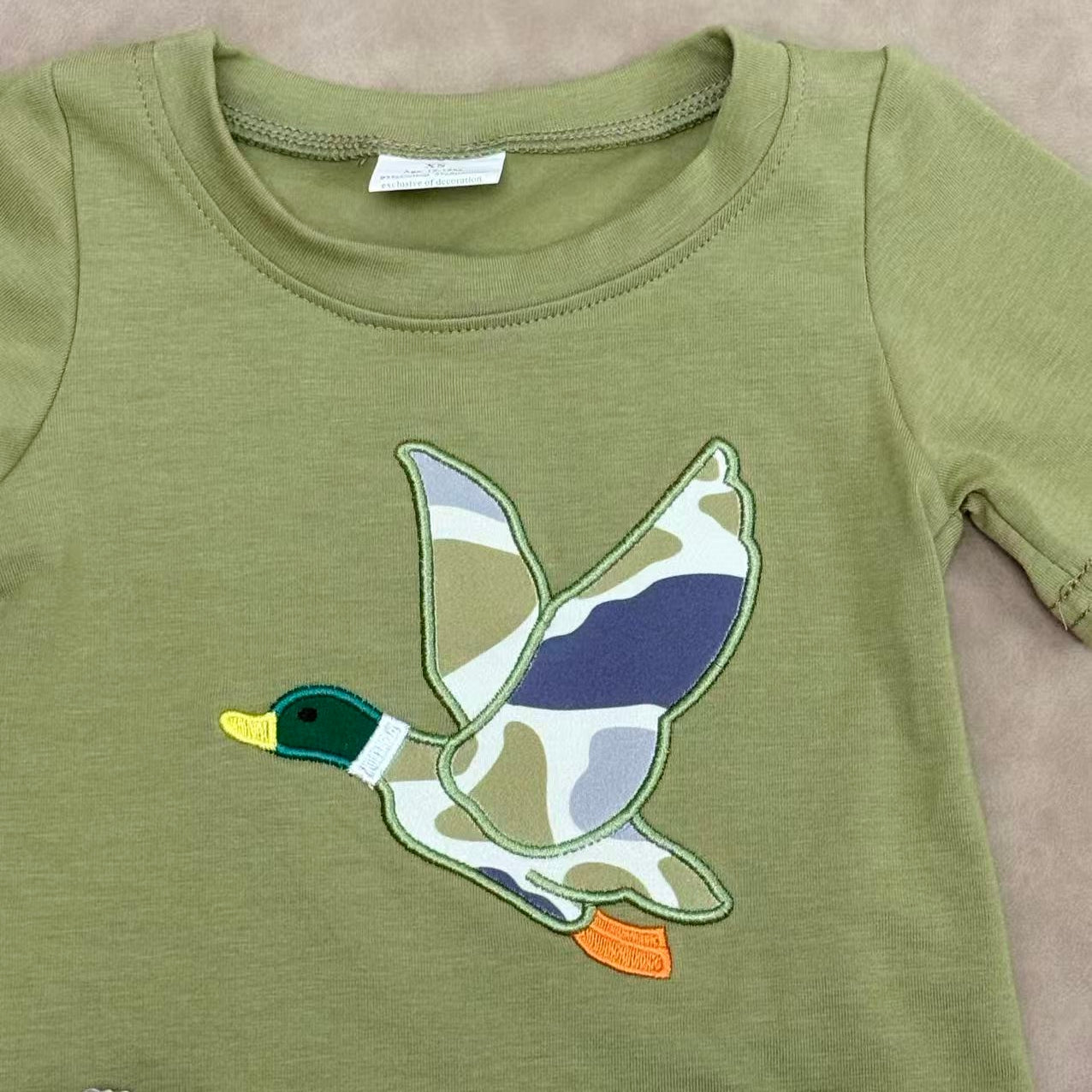 Toddler Boys Sibling Hunting Deer/Duck Top Set With Camo Pants