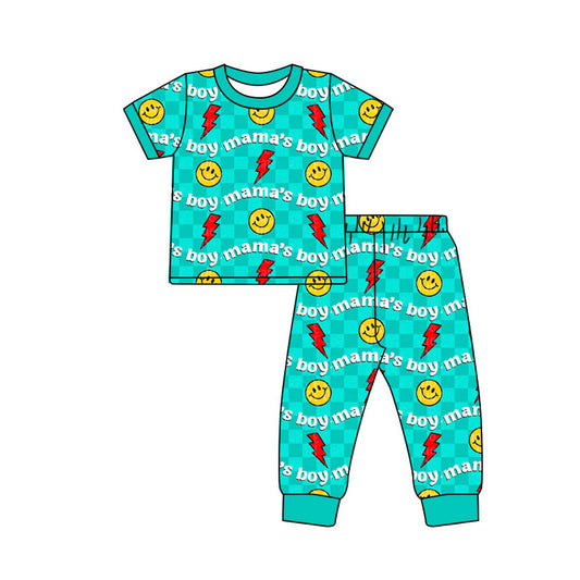 BSPO0593 Mama's Boy Short Sleeve Top +Pants Outfit