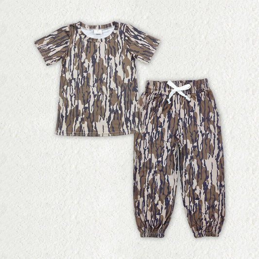 BSPO0650 Baby Boys Bottomland Camo Short Sleeve +Jogger Set