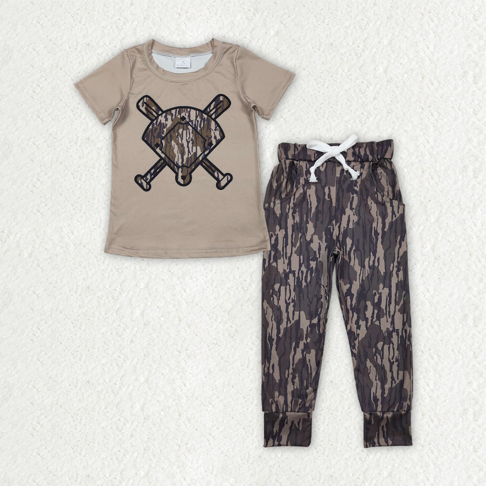 BSPO0655 Baby Boys Baseball Bottomland Camo Jogger Set