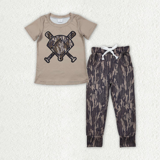 BSPO0655 Baby Boys Baseball Bottomland Camo Jogger Set
