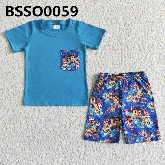 Summer Boys Cartoon Dog Outfit