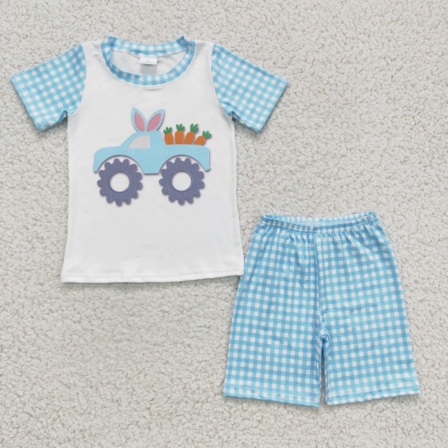 BSSO0091 Boys Easter Carrot Truck Shorts Set