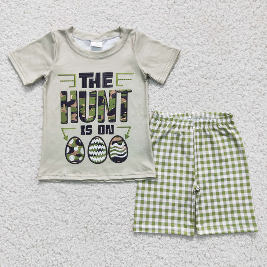 Easter Boys Camouflage The Hunt is on Egg Shorts Set