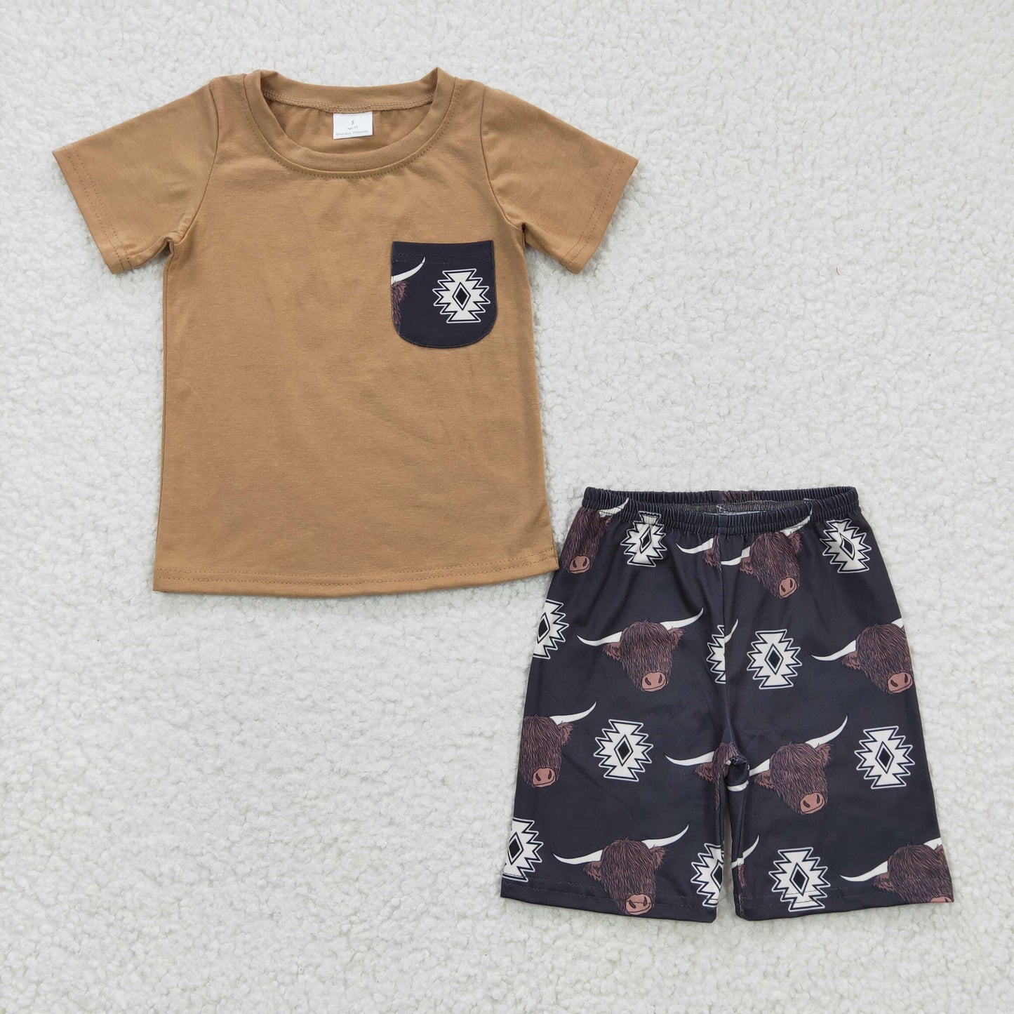 Toddler Boys Sibling Western Shorts Set