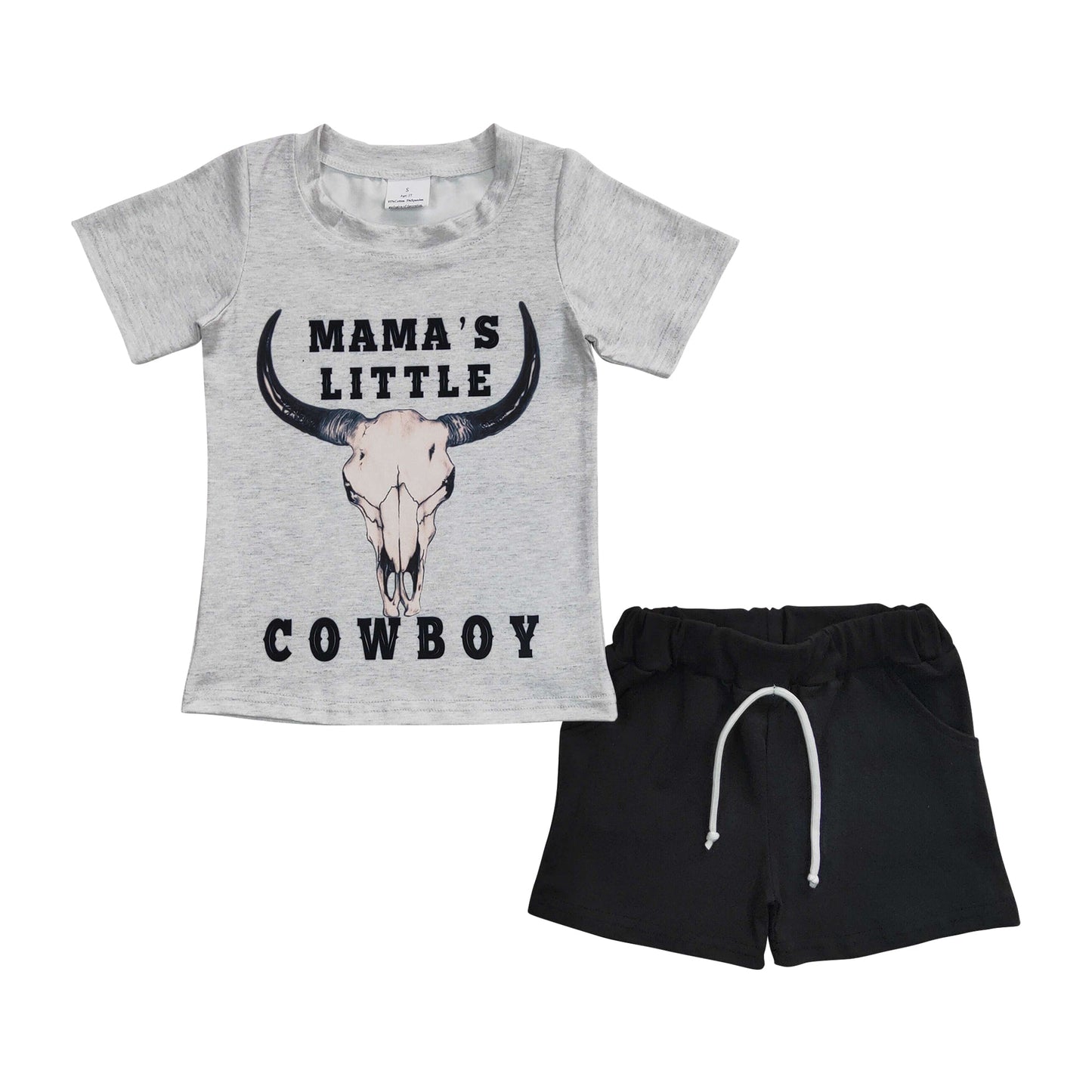BSSO0192 Mama's Littles Cowboys Shorts Set