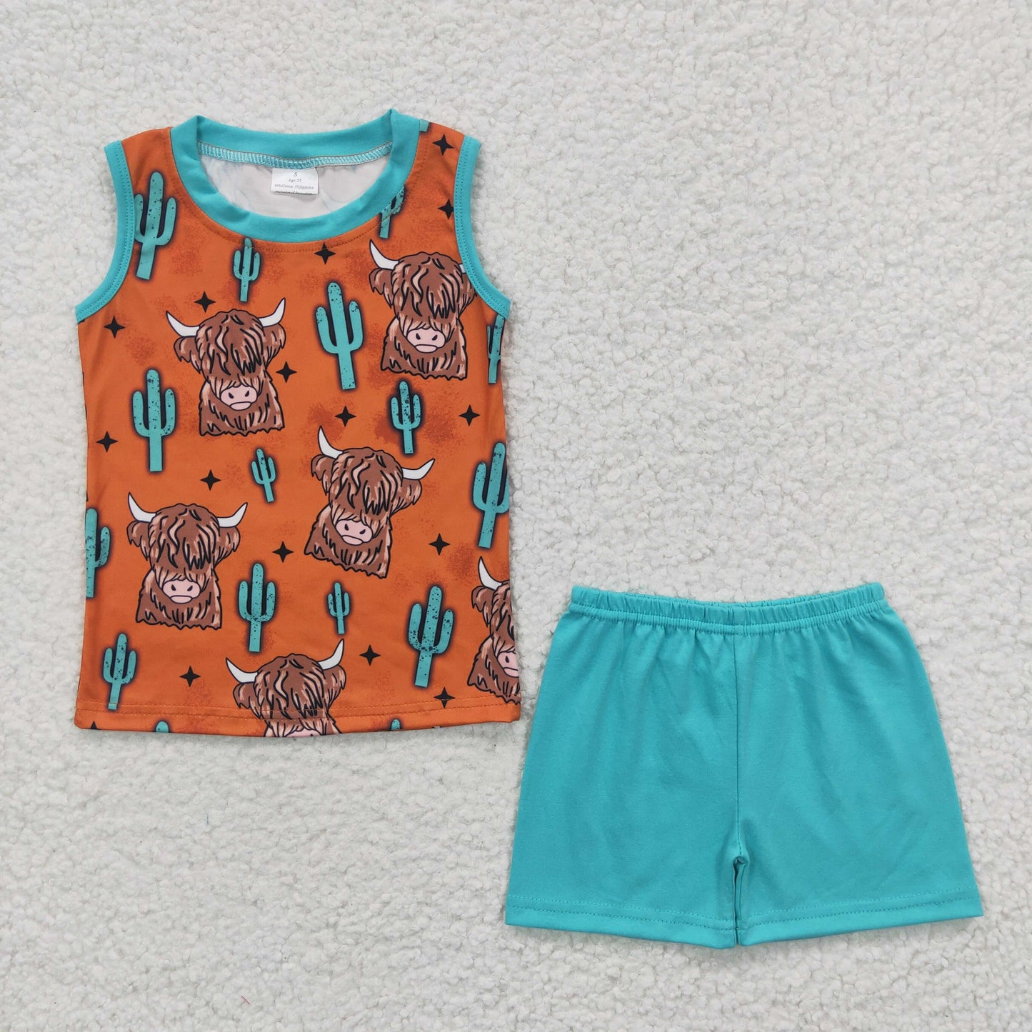 Western Baby Boys Summer Sleeveless Top Shorts Set
