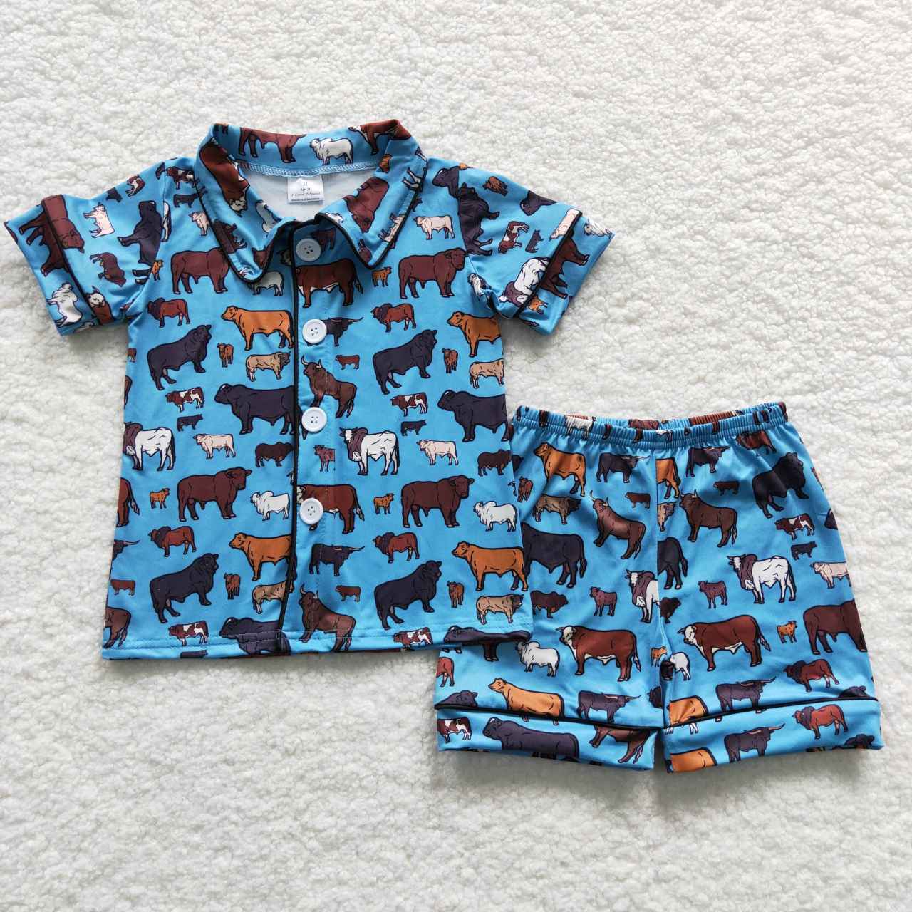 Baby Boys Wesstern Shorts Pajama Set Hot Sale