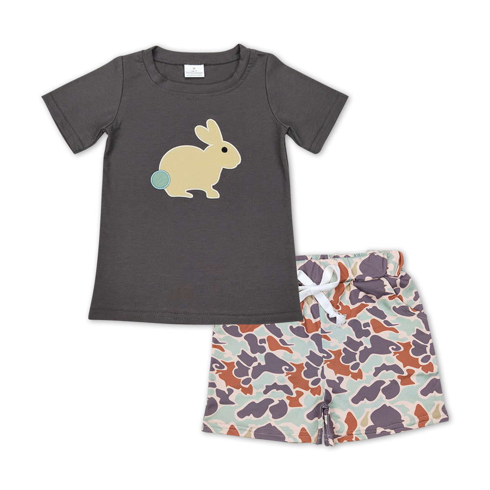 Baby Boys Easter Rabbit Top Camo Shorts Set