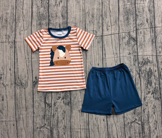 BSSO0380 Baby Boys Horse Top Shorts Set In Production