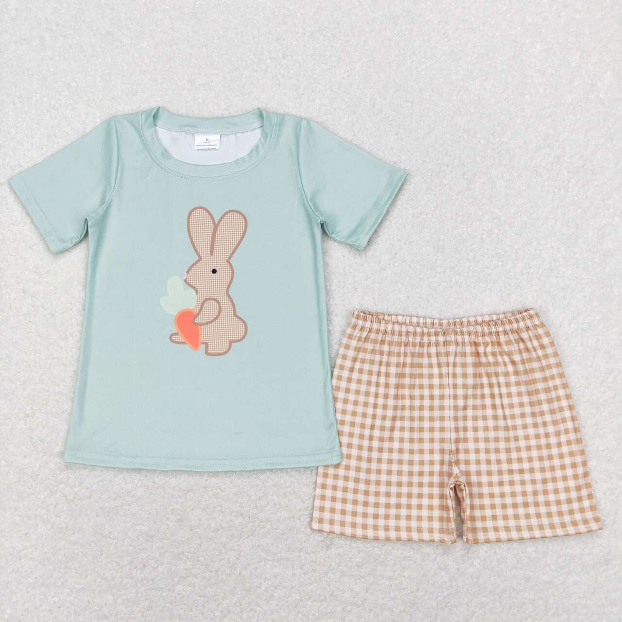 Kids Boys Easter Green Rabbit Shirt Shorts Outfits Clothing Sets