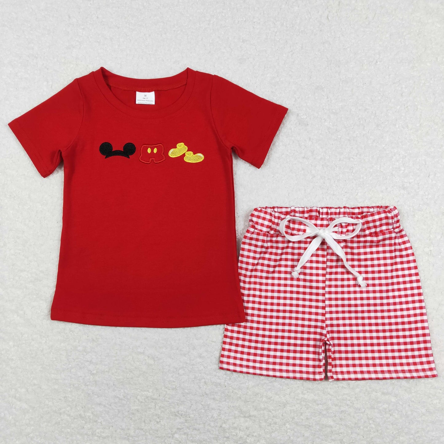 Baby Boys Red Shoes Short Sleeve Tee Shirts Shorts Outfits Clothes Sets