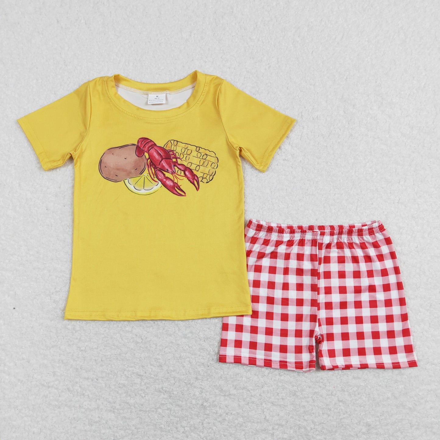 Summer Toddler Boys Crayfish Shorts Set