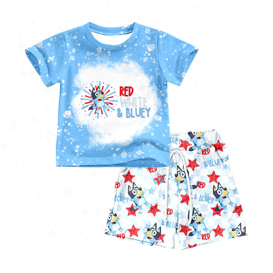 Preorder BSSO0515 Red White & Blue USA Shorts Set