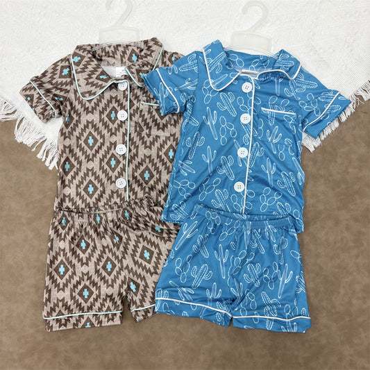 Kids Boys Western Cowboy Buttons Up Pajama Set