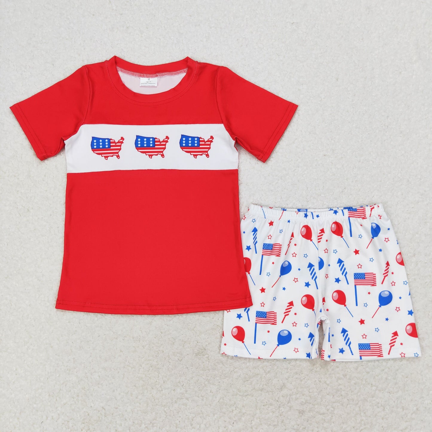 Baby Girls 4th Of July Flag Balloon Sibling Boys Rompers Shorts Clothes Sets