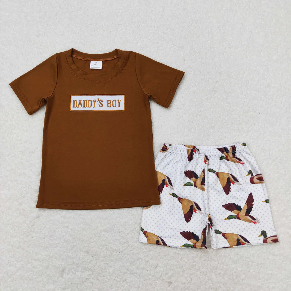 Sibling Baby Boys Embroidery Ducks Top With Shorts Clothes Sets