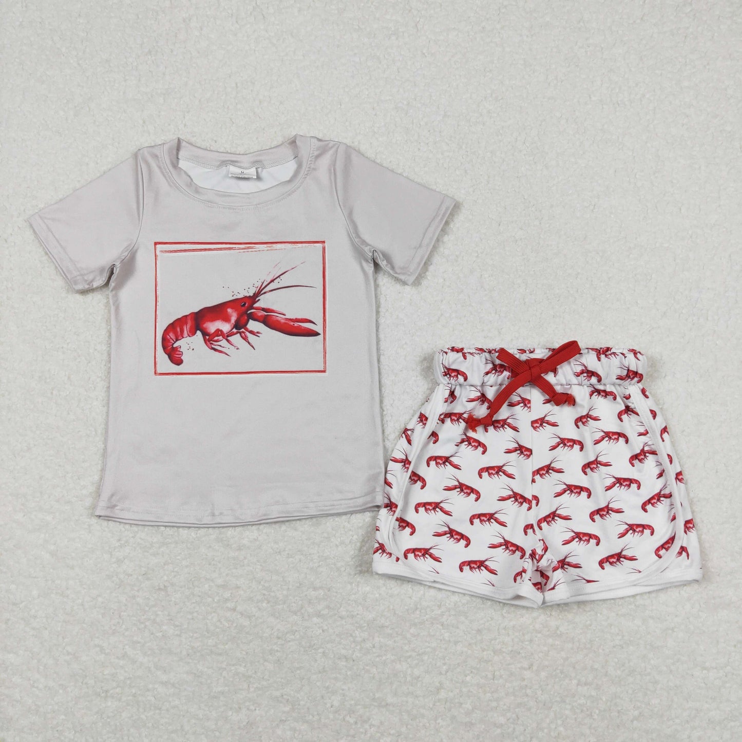 Summer Toddler Boys Crayfish Shorts Set