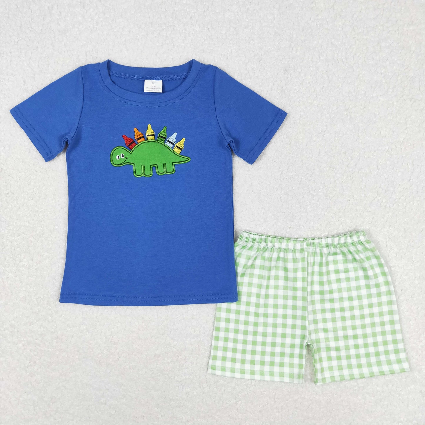 Sibling Back To School Dinosa Crayon Shorts Set