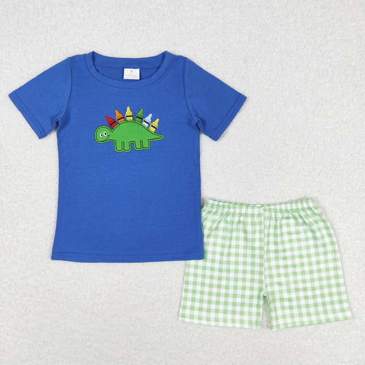 Baby Boys Back To School Dinosa Crayon Shorts Set