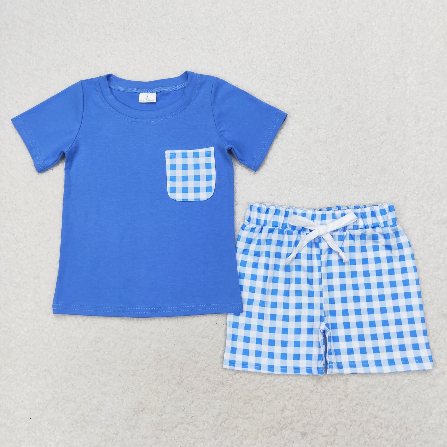 Baby Girls Boys Sibling Summer Blue Gingham Clothing