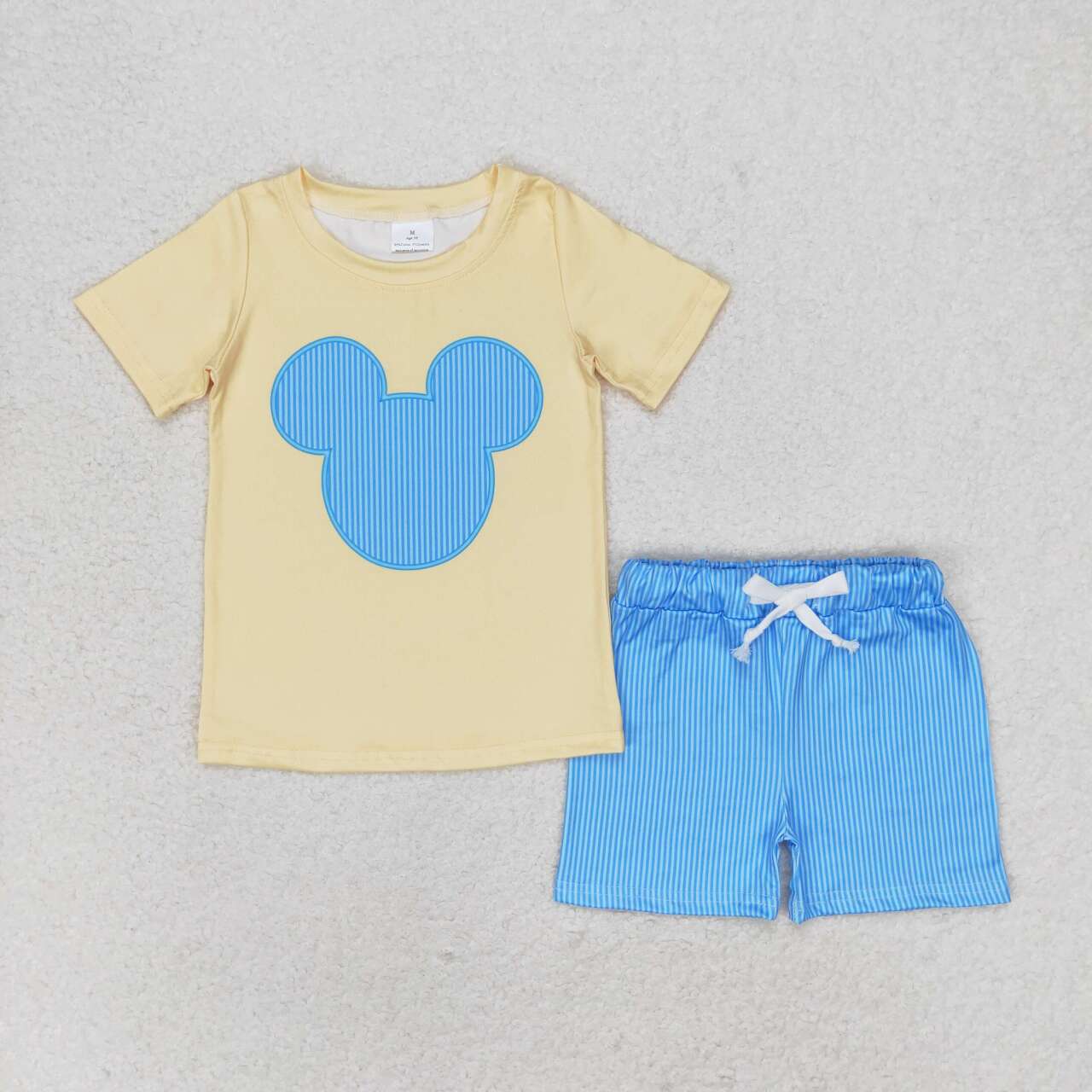 Baby Sibling Boys Summer Cute Cartoon Mouse Yellow Color Clothes