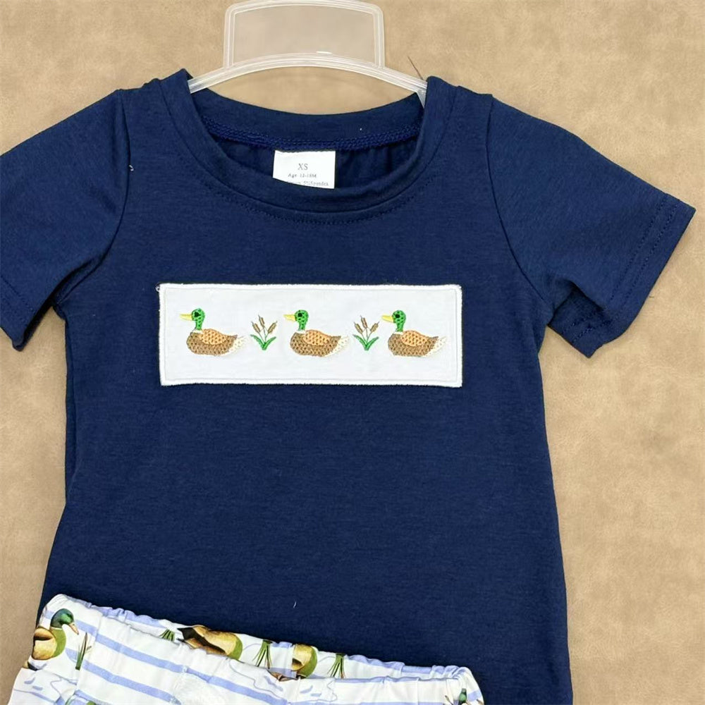 Sibling Baby Mallard Duck Summer Shorts Set For Girls and Boys